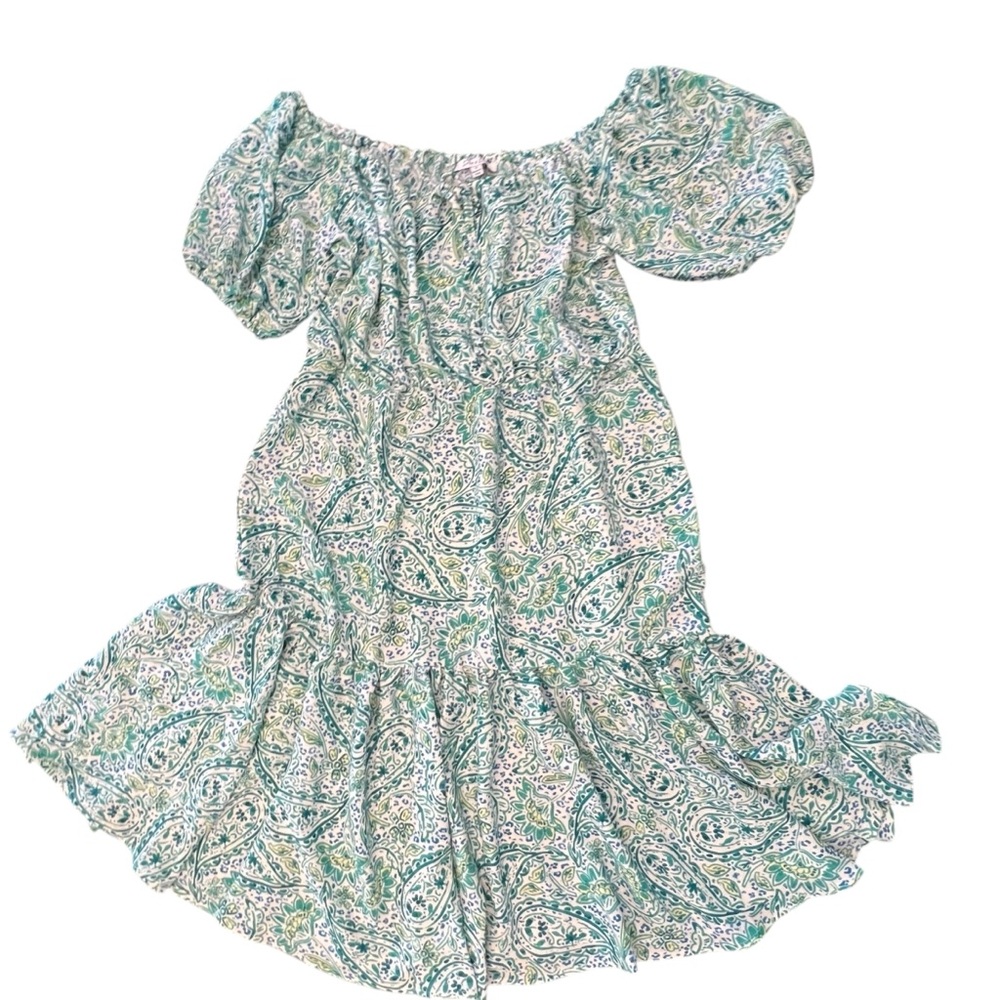 Parker and Rowe Dress Summer Midi Off‎ Shoulder Floral Paisley Boho Medium NEW